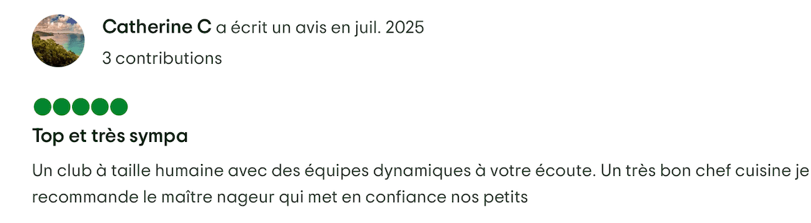 Avis Catherine C. — Juillet 2025 — 5 étoiles